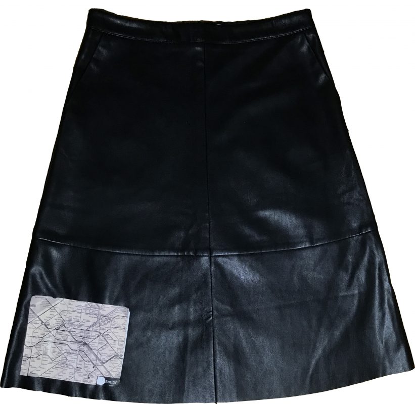 Faux Leather Subway Skirt - Black - Dénudé